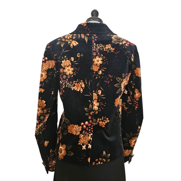 Lea Rome Cotton Velvet Floral Blazer - Picture 2 of 9